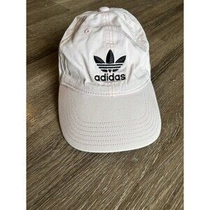 Adidas Light Pink Hat Adjustable Embroidered Black Logo Three Stripes OSFM